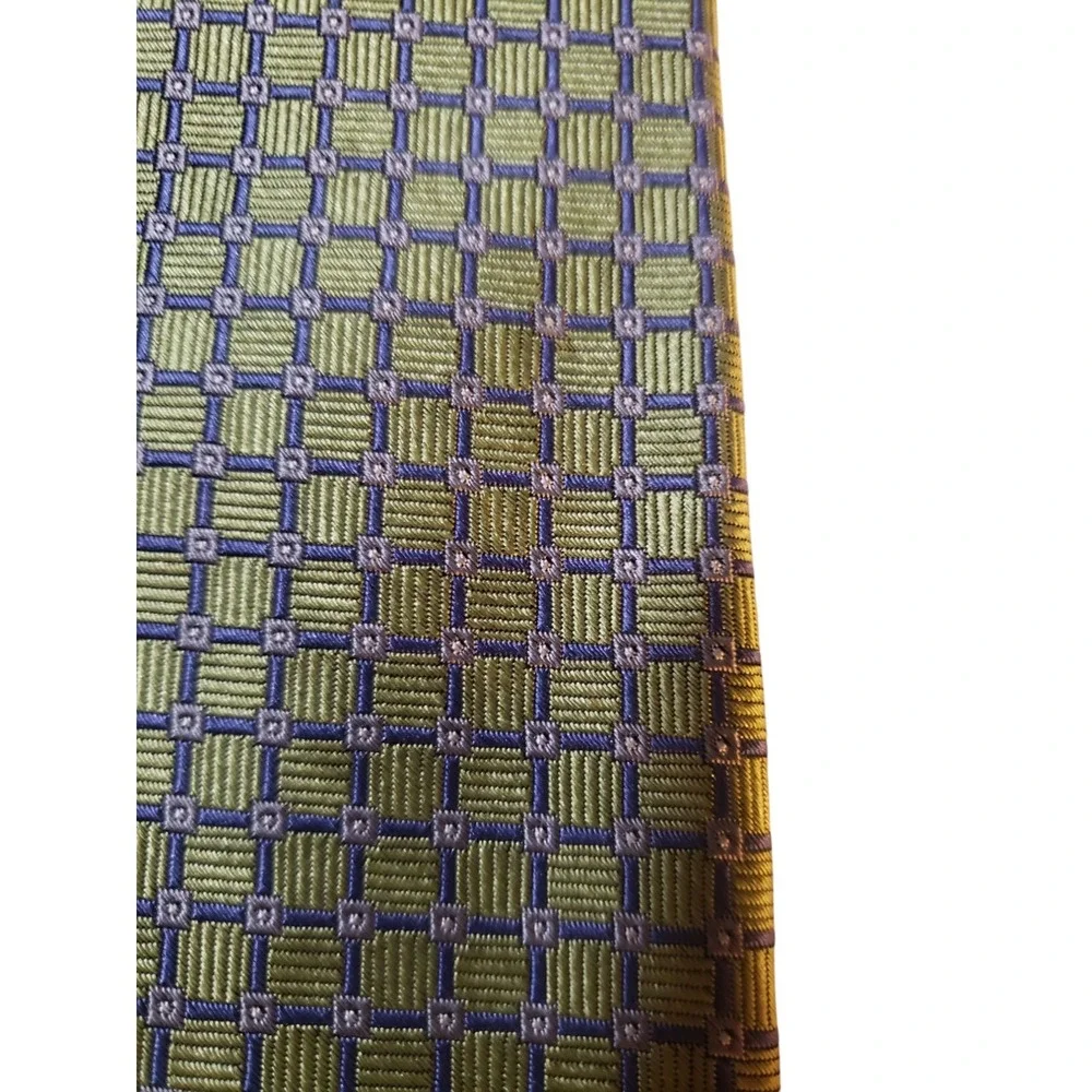 Robert Talbott by Lindsay Odom‎ Mens Tie Necktie Designer Green Blue Geometric